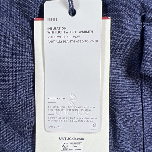 NWT UNTUCKit Jacket Mens XL Patriot Blue Gardner Quilted City Flap Pockets - Picture 3 of 10